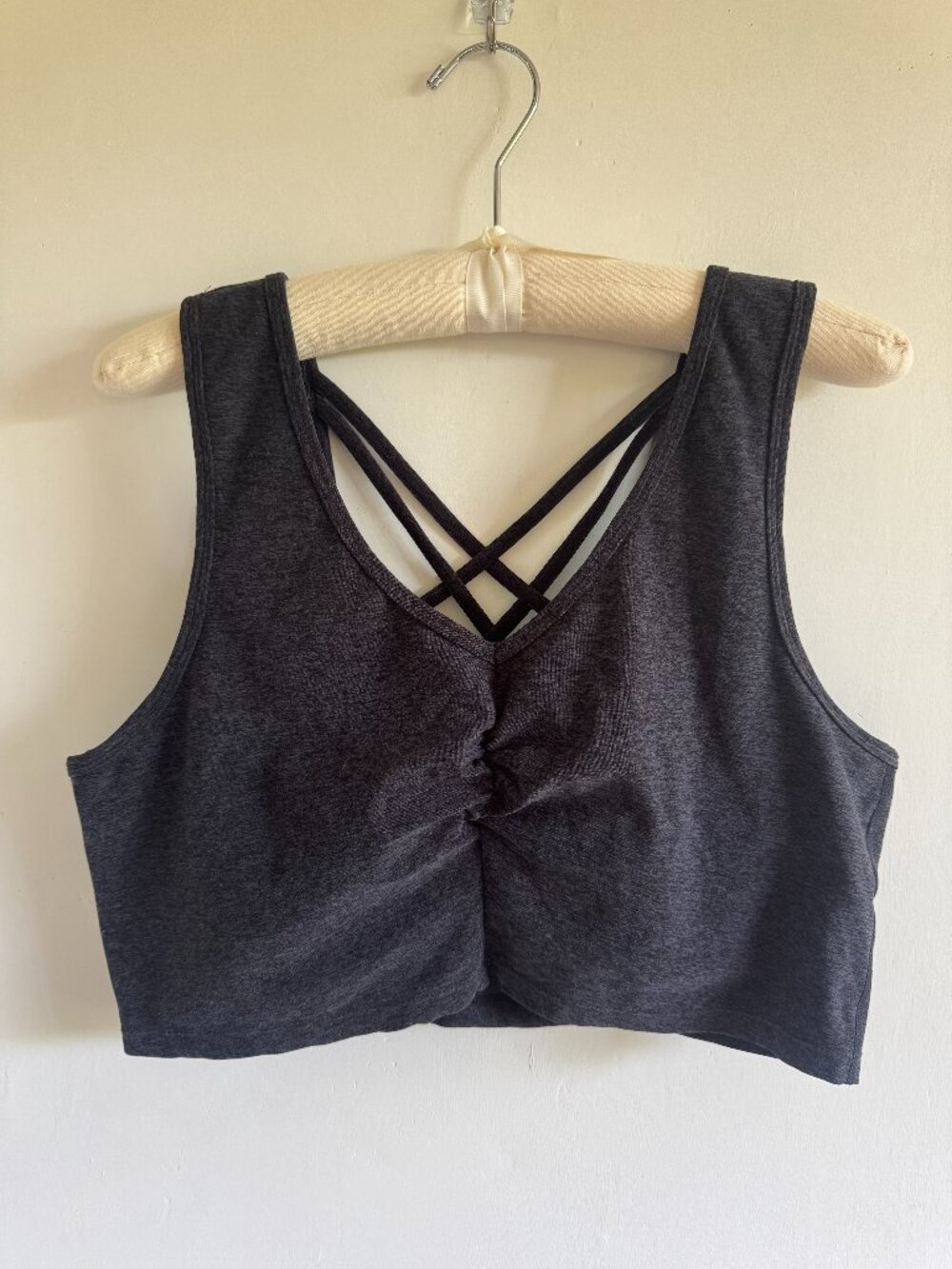 LIKE NEW Zella Wellness Cross Strap Sports Bra Gray XL